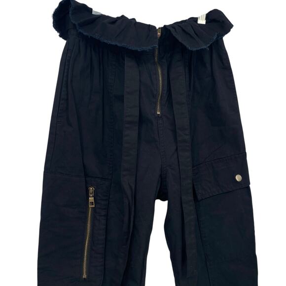 Navy Blue Women's Cropped Pants - Picture 3 of 6